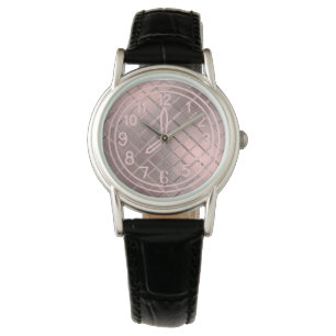 Elegant Rustic Teal Pink Women Leather Watch