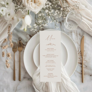 Elegant Rustic Terracotta Floral Wedding  Menu