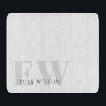 Elegant Rustic Terrazzo Stone Grey Name Monogram Cutting Board<br><div class="desc">If you need any further customisation please feel free to message me on yellowfebstudio@gmail.com.</div>