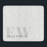 Elegant Rustic Terrazzo Stone Grey Name Monogram Cutting Board<br><div class="desc">If you need any further customisation please feel free to message me on yellowfebstudio@gmail.com.</div>