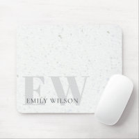 Elegant Rustic Terrazzo Stone Grey Name Monogram