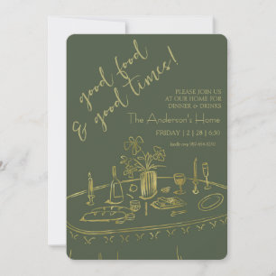 Elegant Rustic Thanksgiving Dinner Invitation
