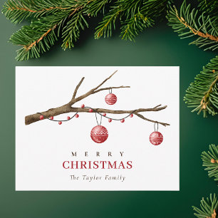 Elegant Rustic Traditional Modern Christmas Holiday Postcard