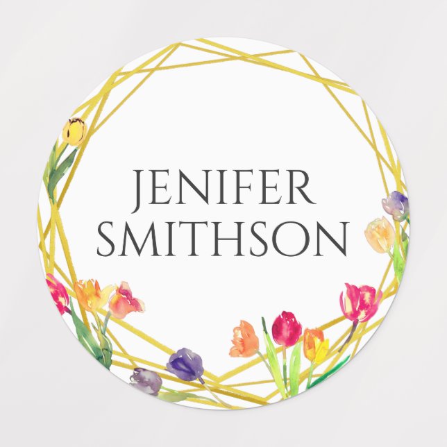 Elegant Rustic Tulip Spring Flowers Add Your Name (Design 3)