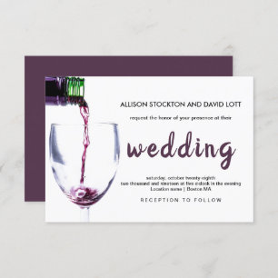 Elegant Rustic Vineyard & Wine Glass Wedding Card