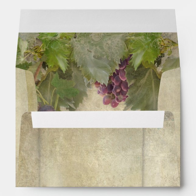 Elegant Rustic Vineyard Winery Autumn Wedding Envelopes (Back (Bottom))