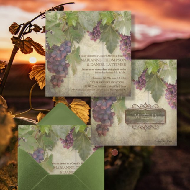 Elegant Rustic Vineyard Winery Fall Couples Shower Invitation (Creator Uploaded)