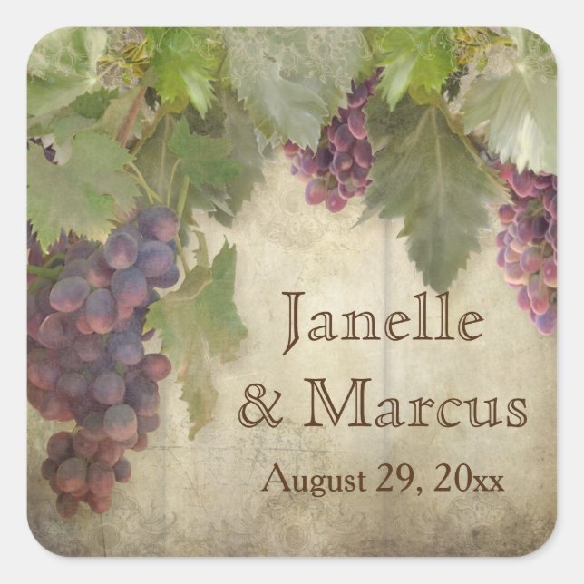 Elegant Rustic Vineyard Winery Fall Wedding Seal (Front)