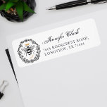 Elegant Rustic Vintage Crown Honey Queen Bee Return Address Label<br><div class="desc">Elegant vintage style honey-themed address label. The design features our own original hand-drawn vintage-style queen honey bee with an elegant crown above the queen bee. A beautiful rustic vintage style floral wreath frames the queen bee illustration All illustrations are hand-drawn original artwork by Moodthology.</div>