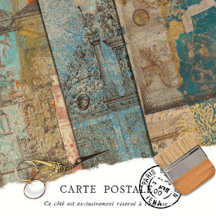 Elegant Rustic Vintage Texture Decoupage Wrapping Paper Sheet