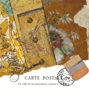 Elegant Rustic Vintage Texture Decoupage Wrapping Paper Sheet