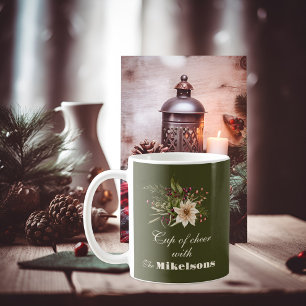 Elegant Rustic Watercolor Botanical Christmas Coffee Mug