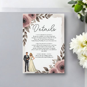 Elegant Rustic Watercolor Floral Romantic Wedding Enclosure Card