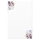 Elegant Rustic Watercolor Floral Stationery Paper