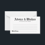 Elegant Rustic Wedding Advice & Wishes Card<br><div class="desc">Feel free to personalise and customise this elegant rustic wedding advice and wishes card. Edit options are available.</div>