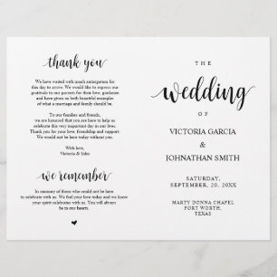Elegant Rustic Wedding Ceremony Foldable Programs
