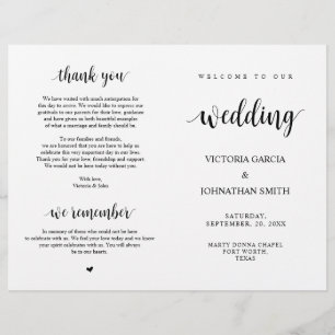 Elegant Rustic Wedding Ceremony Foldable Programs