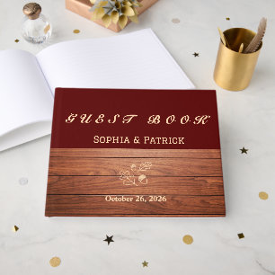 Elegant rustic wedding guest book