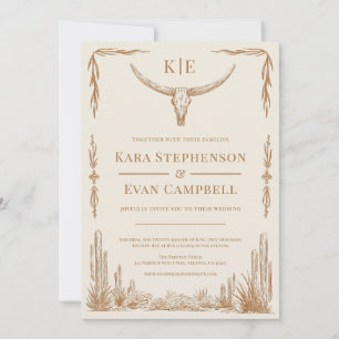 Elegant Rustic Western Wedding Invitation