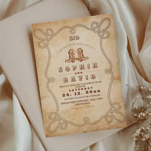 Elegant Rustic Western Wedding  Invitation