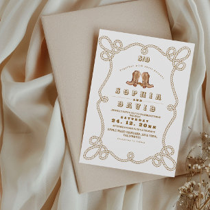 Elegant Rustic Western Wedding Invitation