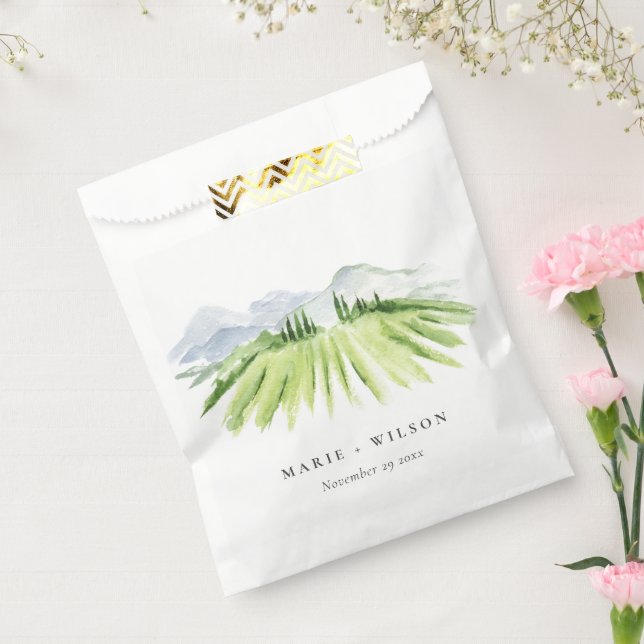 Elegant Rustic Winery Vineyard Mountain Wedding Favour Bag (Sealed)