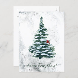 Elegant Rustic Winter Woodland Christmas Holiday Postcard