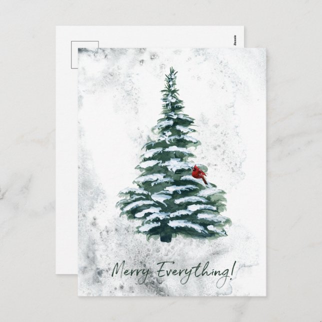Elegant Rustic Winter Woodland Christmas Holiday Postcard (Front/Back)