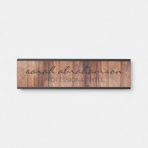 Elegant Rustic Wood Office Door Signs