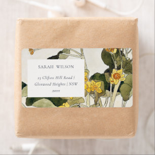 Elegant Rustic Yellow Daffodil Floral Address