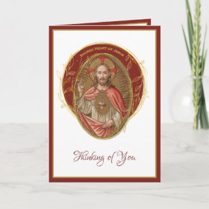 Elegant  Sacred Heart Jesus Friendship Card