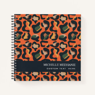 Elegant Safari Animal Skin Leopard spot MONOGRAM   Notebook