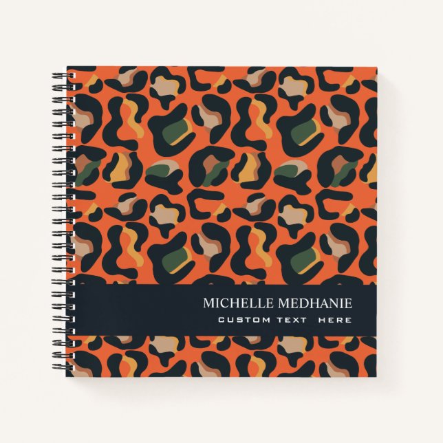 Elegant Safari Animal Skin Leopard spot MONOGRAM   Notebook (Front)
