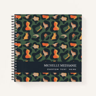 Elegant Safari Animal Skin Leopard spot MONOGRAM  Notebook