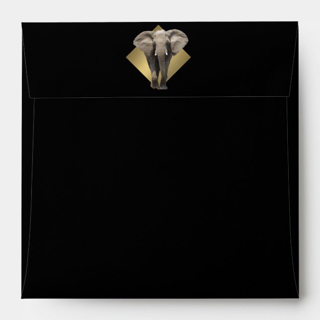 Elegant Safari with Elephant Envelopes (Back (Top Flap))