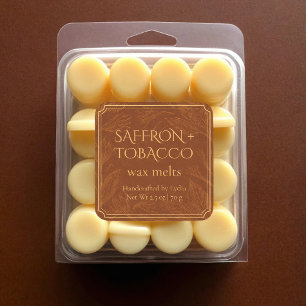 Elegant Saffron + Tobacco Custom Wax Melts Label
