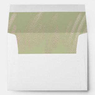Elegant Sage Abstract Wedding Envelope Liner