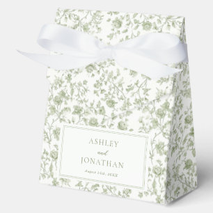 Elegant Sage Chinoiserie Wedding Favour Box