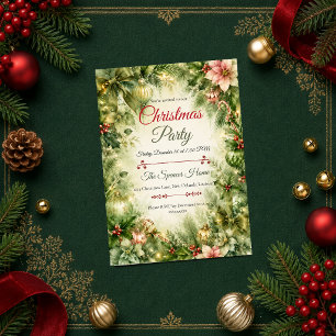 Elegant Sage Christmas Party Invitation