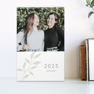 Elegant Sage Foliage 2025 Photo Calendar