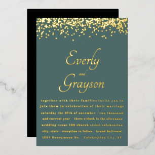 Elegant Sage Forest Green Gold Confetti Wedding   