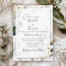 Elegant Sage Gold Eucalyptus Watercolor Greenery