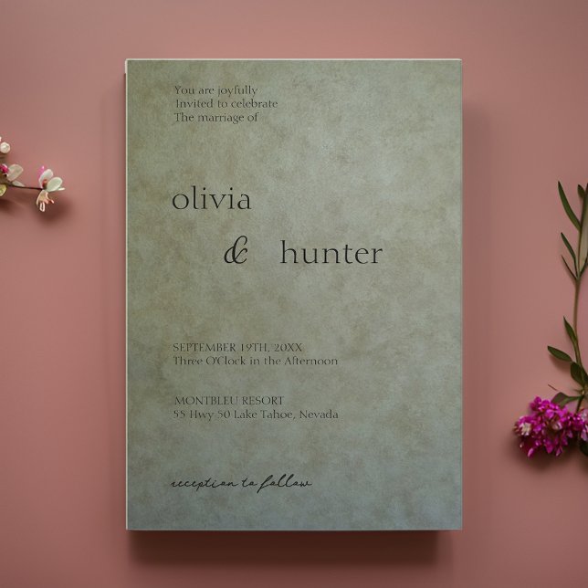 Elegant Sage Gold Wedding Invitation (Creator Uploaded)