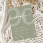Elegant Sage Green 90th Birthday Party Invitation<br><div class="desc">Celebrate turning Ninety in timeless style with this Elegant Sage Green 90th Birthday Invitation 🌿 Featuring a soft sage green color palette and a clean minimalist layout, this invitation is perfect for a sophisticated milestone celebration. Whether you're hosting an elegant dinner party, garden celebration, or stylish birthday gathering, this design...</div>