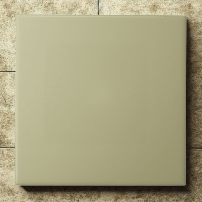 Elegant Sage Green Accent #bcb88a Ceramic Tile (Creator Uploaded)