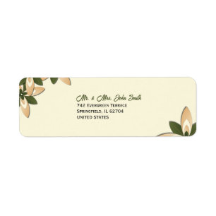 Elegant Sage Green and Beige Geometric Floral Return Address Label