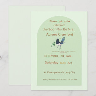 Elegant Sage Green Arch Bridal Shower Invitation -