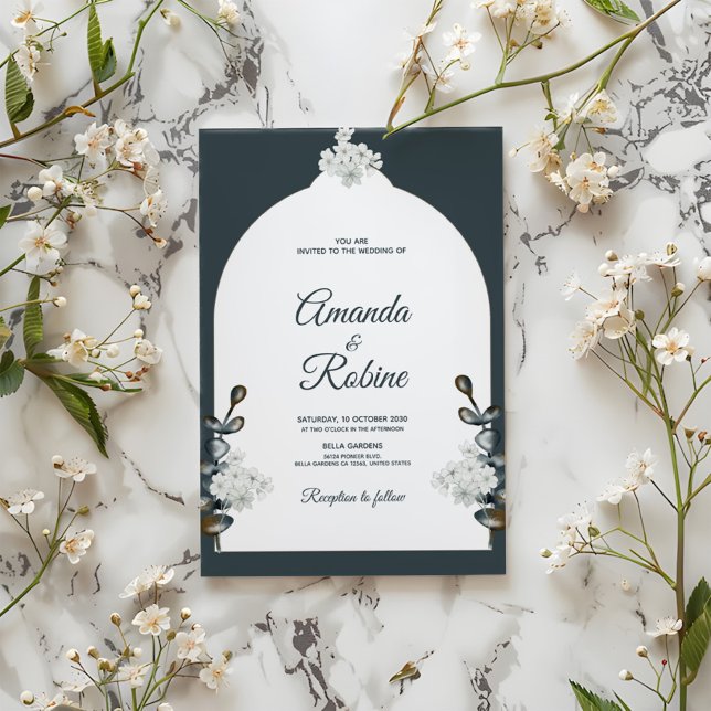 Elegant Sage Green Arch Wedding Invitation (Creator Uploaded)