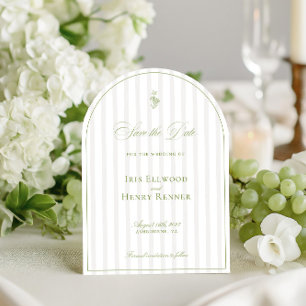 Elegant Sage Green & Beige Save The Date Card