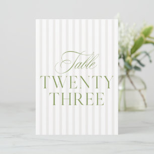Elegant Sage Green & Beige Wedding 23 Table Number